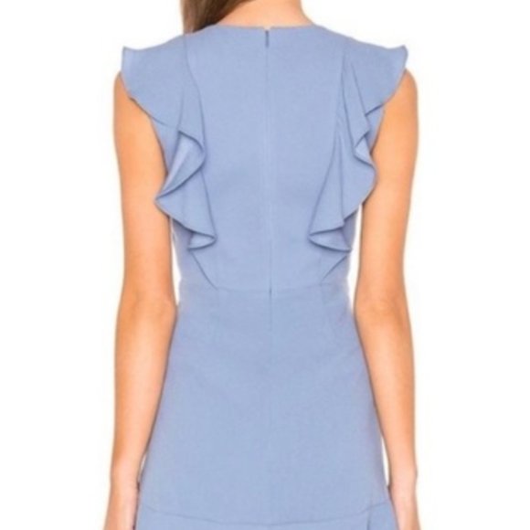 BCBGMAXAZRIA Tyrah Ruffle Mini Dress In Misty Blue - Picture 3 of 3